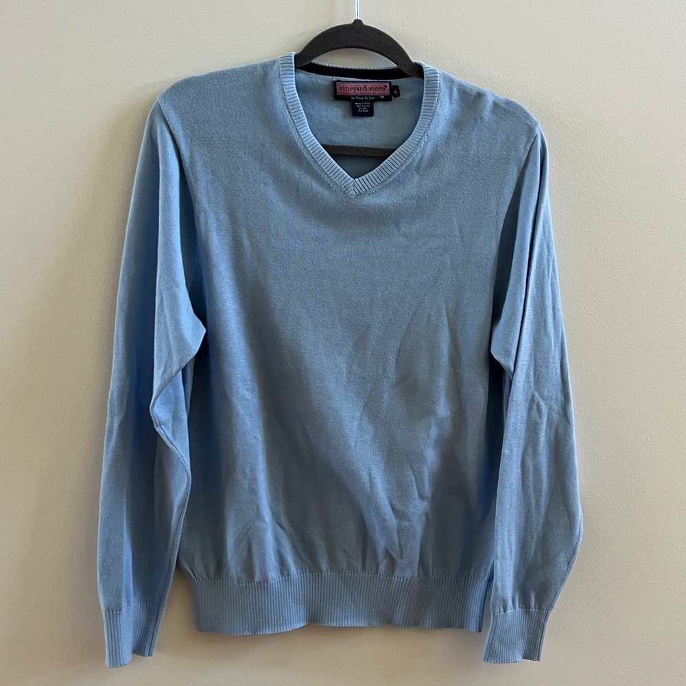 Men's Vineyard Vines V-Neck Sweater Light Blue Size S